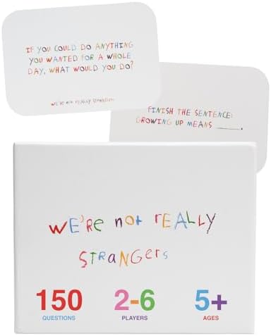 WE'RE NOT REALLY STRANGERS Kids Edition Card Game - 150 Conversation & Activity Cards for Kids, Adults, & Teens – for Fun Memorable Family Game Nights and Kid’s Party, Ages 5+, 2-6 Players