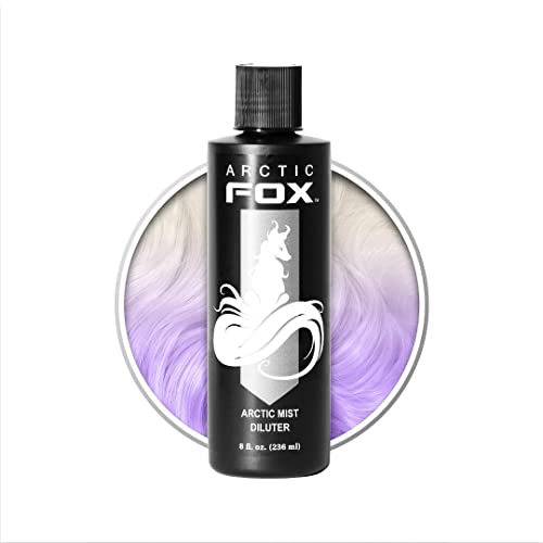 Arctic Fox Semi-Permanent Hair Color Diluter, Vegan & Cruelty-Free, Ammonia-Free, Peroxide-Free, Conditioning Formula, For Pastel Hair Dye Mixing, Arctic Mist, 8 Fl Oz (Pack of 2)