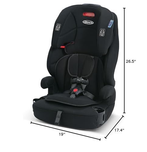 Graco Tranzitions 3-in-1 Harness Booster Car Seat, Forward Facing Car Seat, Highback, to Backless Booster, Black