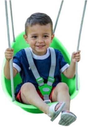 Swurfer Coconut Toddler Swing – Comfy Baby Swing Outdoor, 3- Point Adjustable Safety Harness, Secure, Safe Quick Click Locking System, Blister-Free Rope, Easy Installation, Ages 6-36 Months