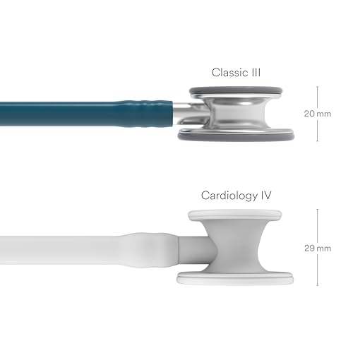 3M Littmann Classic III Monitoring Stethoscope, 5623, More Than 2X as Loud, Weighs Less, Stainless Steel Chestpiece, 27" Caribbean Blue Tube