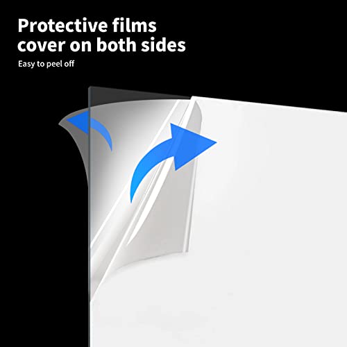 Art3d (2 Pack) 1/8" Thick Plexiglass Sheets - 48" x 24" PET Clear Acrylic Sheets for Art Design,Craft Projects, Signs, DIY in Home, Wedding, Festival,Party,Office