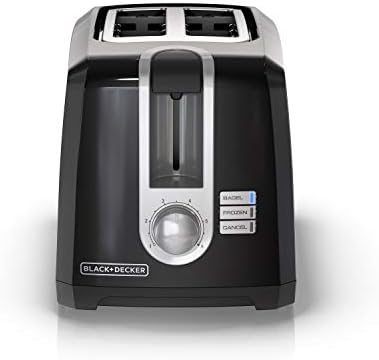 BLACK+DECKER 2-Slice Toaster, T2569B, Extra Wide Slots, 6 Shade Settings, 850 Watts, Crumb Tray, Cancel Button