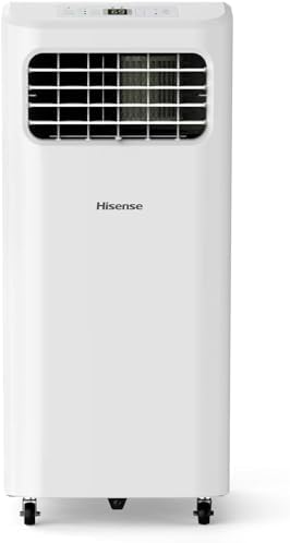 Hisense Portable Air Conditioner 6,000 BTU Cooling Dehumidifier Fan for Smaller Room up to 250 sq ft, Remote Control, White (Renewed)
