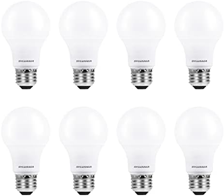 SYLVANIA ECO LED A19 Light Bulb, 60W Equivalent, Efficient 9W, 7 Year, 750 Lumens, Non-Dimmable, Frosted, 5000K, Daylight - 8 Count (Pack of 1) (40883)