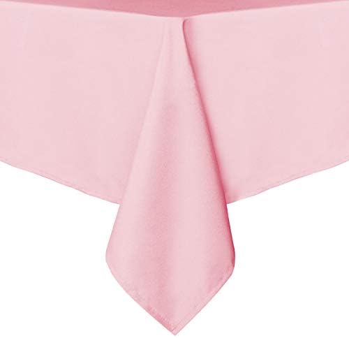 sancua Rectangle Tablecloth - 60 x 84 Inch - Stain and Wrinkle Resistant Washable Polyester Table Cloth, Decorative Fabric Table Cover for Dining Tables, Buffet Parties and Camping, Pink