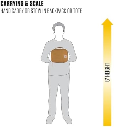Carhartt Insulated Lunch Cooler For Men and Women, Fully Insulated Lunch Pale for Work, Outdoor, and Everyday Use, 4 Can (Carhartt Brown)
