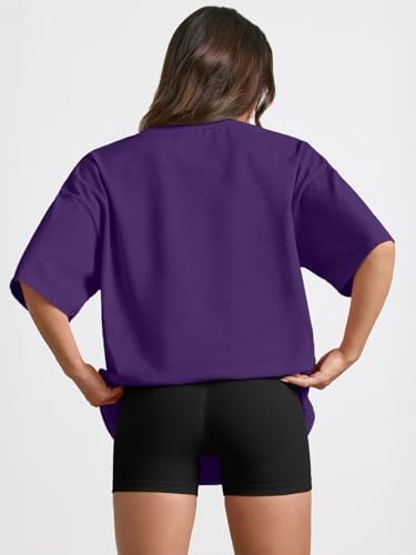 Trendy Queen Womens Oversized Summer T Shirts Fashion Workout Plus Size Tops Short Sleeve Beach Vacation Gym Clothes 2025