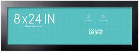 LaVie Home 8x24 Picture Frame Black, Panoramic Picture Frame for Wall Decoration, Classic Black Minimalist Style Suitable for Decorating Houses, Offices, Hotels(1 Pack)