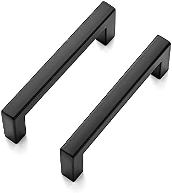 Ravinte 30 Pack Solid 3 Inch Center to Center Slim Square Bar Drawer Handles for Kitchen Cabinet Hardware Matte Black