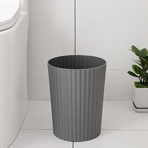 JiatuA Small Trash Can Plastic Wastebasket Round Garbage Container Bin for Bathroom, Kitchen, Bedroom, Home Office, College Dorm, Dark Grey 4 Pack