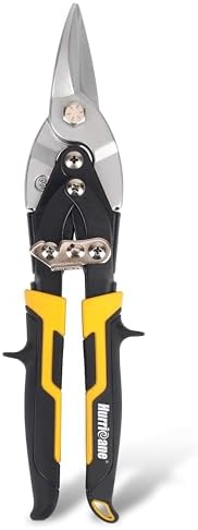 HURRICANE 10 Inch Aviation Tin Snips, Cr-Mo Aviation Snips for Cutting Metal Sheet, Heavy Duty Sheet Metal Cutter Shear, Straight Cut, High Leverage Aviation Snip, Up to 40% Labor Saving
