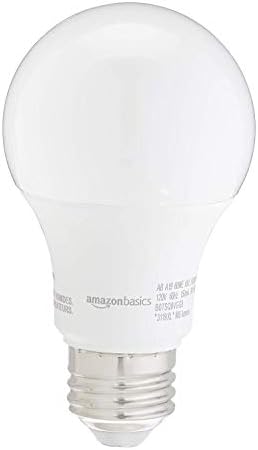 Amazon Basics Non-Dimmable LED Light Bulbs, Long Lasting, 9W, E26 Base, 5000K Daylight White, A19, 60W Equivalent, 24-Pack