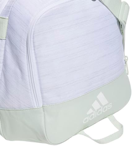 adidas Unisex Defender 4.0 Gym Duffel Bag for Men and Women, Two Tone White-Clear Onix/Linen Green, Small (38L)