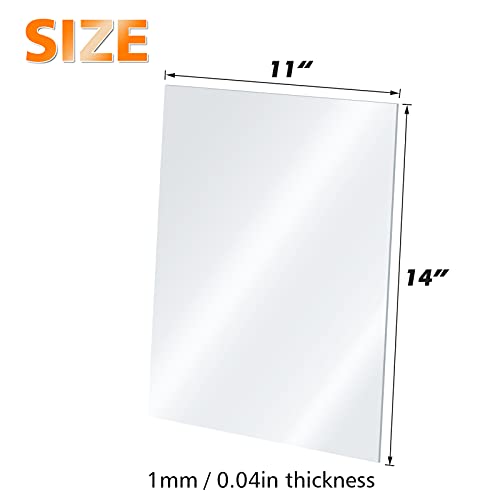 Egofine Plexiglass Sheets Acrylic Sheets 20 Pack of 11x14’’ 0.04 Thick Clear Plastic Cast Transparent Plexi Glass for Crafting Projects, Replacement Picture Frame Glass, DIY Display, Easy to Cut