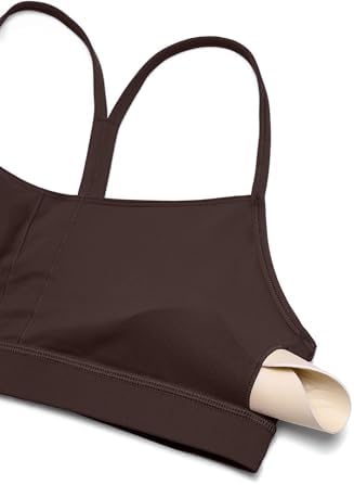 CRZ YOGA Butterluxe Womens Y Back Sports Bra - Padded Racerback Low Impact Spaghetti Thin Strap Workout Yoga Top