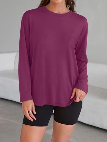 Trendy Queen Womens Oversized Long Sleeve T Shirts 2025 Basic Crewneck Tee Fall Tops Casual Workout Y2K Clothes