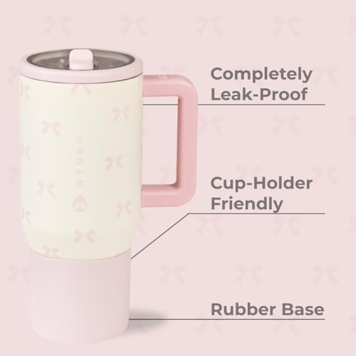 HydroJug Kids - 20 oz Insulated Kids Water Bottle with Flip Straw & Handle | Leak-Proof & Durable | Perfect for School, Sports, Lunch, Travel & Camp, Bows