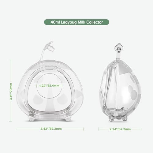 haakaa Ladybug Milk Collector Breast Milk Saver Breast Shell for Breastfeeding, Collect Breastmilk Leaks, Skin-Friendly and Easy to Wear (1.4oz/40ml,1PC)