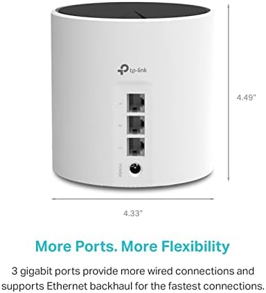 TP-Link Deco X55 AX3000 WiFi 6 Mesh System - Covers up to 2500 Sq.Ft., Replaces Wireless Router and Extender, 3 Gigabit Ports, Supports Ethernet Backhaul, Deco X55(1-Pack)