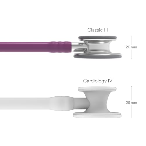 3M Littmann Classic III Monitoring Stethoscope, 5831, More Than 2X as Loud, Weighs Less, Stainless Steel Chestpiece, 27" Plum Tube