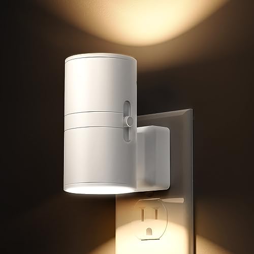L LOHAS LED Night Light Plug in, Night Lights Plug into Wall, Light Sensor, 0-100LM, Soft White 3000K, Dimmable Night Light, Modern Nightlight for Hallway Bedroom Stairway, 2 Pack