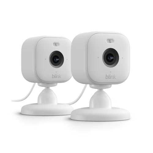 Blink Mini 2 (newest model) — Home Security & Pet Cameras with HD video, color night view, motion detection, two-way audio, and built-in spotlight — 2 cameras (White)