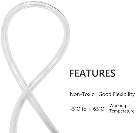 Eastrans 50ft x 5/16'' ID Clear Vinyl Tubing, Flexible Hybrid PVC Tubing Hose, Lightweight Plastic Tube UV Chemical Resistant Vinyl Hose, BPA Free and Non Toxic