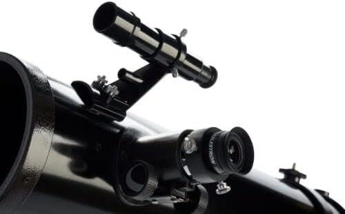 Celestron 21045 PowerSeeker 114EQ Reflector Telescope - Includes Two Eyepieces, Barlow Lens, Height-Adjustable Tripod and Deluxe Accessory Tray, Black