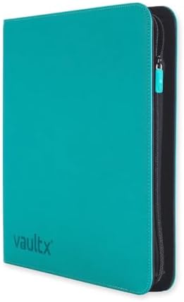 Vault X 12 Pocket Trading Card Zip Binder - 480 cards, Premium Exo-Tec Album Material, 20 Side-Loading Pages, Folder for Collectible Card Games, Sports, TCG (Teal)