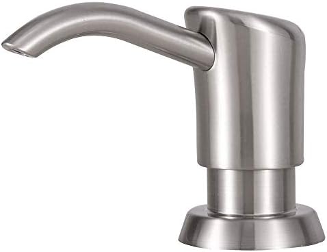 GAGALIFE Built in Sink Soap Dispenser or Lotion Dispenser for Kitchen Sink, Brushed Nickel ABS Pump Head, with 17 Ounce Large PET Soap Bottle