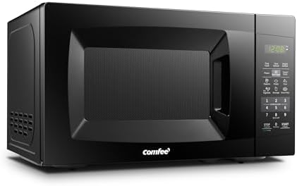 COMFEE EM720CPL-PMB Countertop Microwave Oven with Sound On/Off, ECO Mode and Easy One-Touch Buttons, 0.7 Cu Ft, Black
