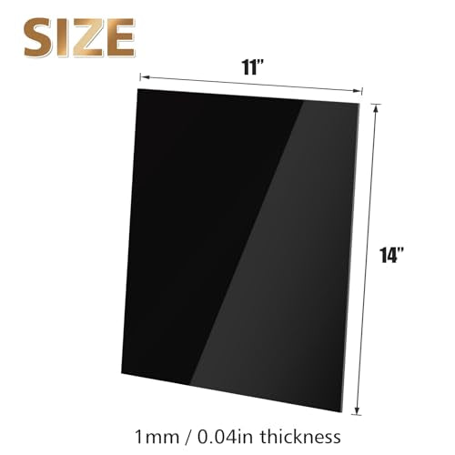 Egofine 11" x 14" Black Plexiglass Sheets 20 Pack 0.04 Inch Cast Acrylic Sheet Thick for DIY Craft Projects, Painting, Photography, Sign, Display Stand, Home Decor, Easy to Cut