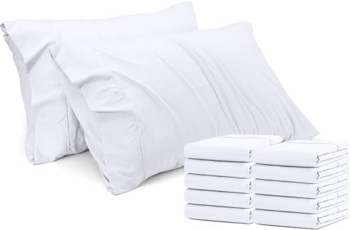 Utopia Bedding Queen Pillow Cases - 12 Pack - Envelope Closure - Soft Brushed Microfiber Fabric - Shrinkage and Fade Resistant Pillow Covers Queen Size 20 X 30 Inches (Queen, White)