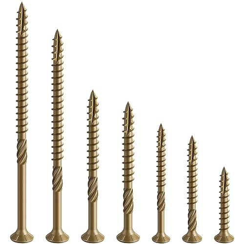 #10 * 2-1/2" Deck Screws, (1214pcs) 15 lbs.Exterior Wood Screws, Rust Resistant epoxy Coated, Bronze, T25 Star Bit