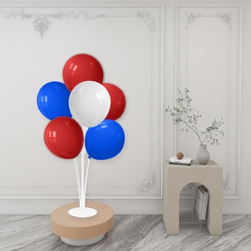 Red White and Blue Balloon Stand Centerpiece Table Decorations for 4th of July Father's Day Graduation Birthday Party Decorations(Red white blue set4)