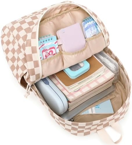 School Backpack for Teen Girls Bookbags Elementary High School Corduroy Laptop Bags Women Travel Daypacks