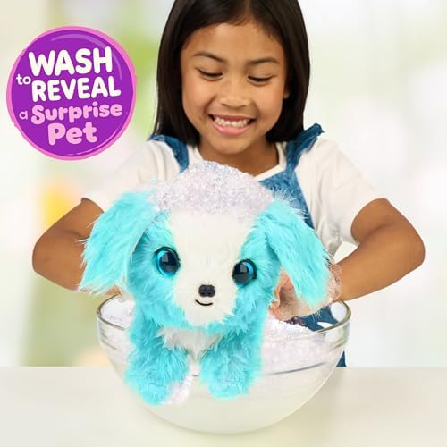 SCRUFFALUVS Pet Scruffs Blue - Mystery Plush Toy, 7.5" Tall - Wash to Reveal 1 of 3 Rescue Pets: Puppy, Bunny, or Kitty - Includes 8.7" Deluxe Pet Carrier - Styles May Vary