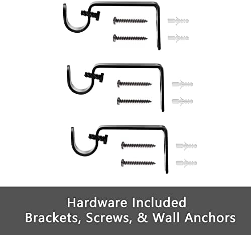 Curtain Rods for windows 28-78 inch, 5/8 inch Decorative Matte Black Splicing Heavy Duty Metal Curtain Rod set with Brackets