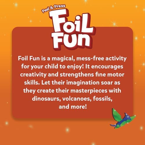 Skillmatics Foil Fun - Dinosaurs, No Mess Art for Kids, Craft Kits & Supplies, DIY Creative Activity, Travel Toys, Gifts for Boys & Girls Ages 4, 5, 6, 7, 8, 9