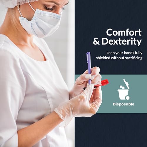 MED PRIDE Medpride Medical Vinyl Examination Gloves | Latex and Powder Free | Disposable, Ultra-Strong, Clear (1000, Large (Pack of 1000))
