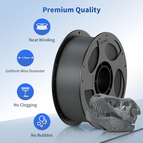 ANYCUBIC PLA Filament 1.75mm Bundle, 3D Printer Filament 1.75mm Dimensional Accuracy +/- 0.02mm, 1KG Spool (2.2 lbs), 6KG Gray