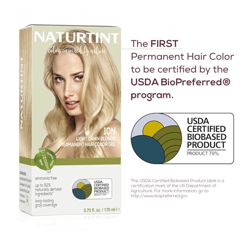 Naturtint 10N Light Dawn Blonde Permanent Hair Color (Pack of 6), Ammonia Free, Vegan, Cruelty Free, up to 100% Gray Coverage, Long Lasting Results (Packaging may vary)