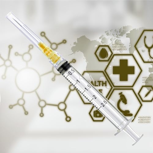 100 Pack Disposable 2.5ml/cc Lab Syringes with 25Ga 1 Inch Needle Luer Lock, Individually Sealed Packed