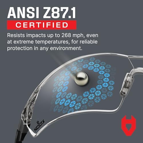 NoCry Clear Shooting Glasses for Men with Anti-Fog and Scratch Resistant Wraparound Lenses — ANSI Z87 Protective Eyewear with Adjustable Temples & Nose Pad — 100% UV Eye Protection