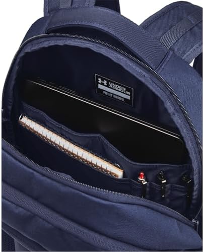 Under Armour Unisex-Adult Hustle 6.0 Backpack, (411) Midnight Navy/Midnight Navy/Metallic Silver, One Size Fits Most