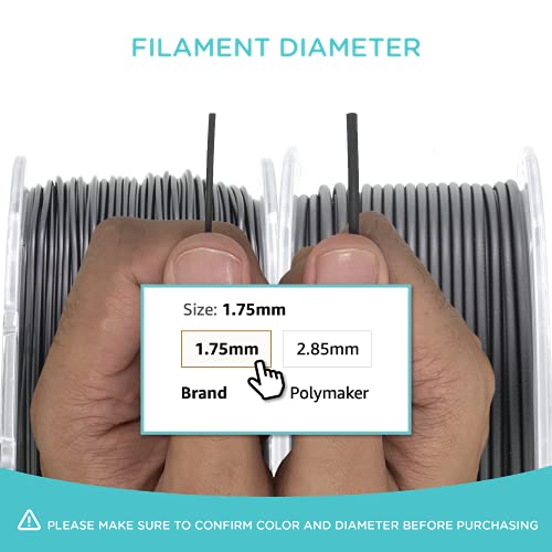 Polymaker PLA PRO Filament 1.75mm 5kg, Tough & High Rigidity Grey 3D Printing Filament, PolyLite PLA PRO 3D Printer Filament 1.75mm, Print with Most 3D Printers