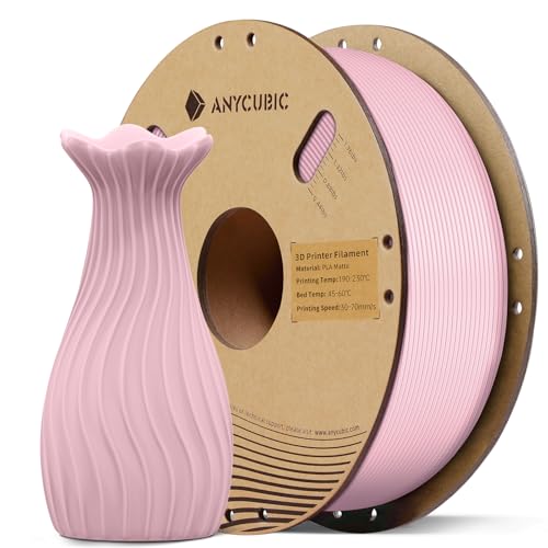 ANYCUBIC Matte PLA Filament 1.75mm, 3D Printing PLA Filament 1.75mm Dimensional Accuracy +/- 0.02mm, 1KG Spool (2.2 lbs), Matte Sakura Pink