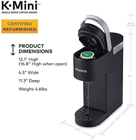 Keurig K-Mini Coffee Maker, Certified Refurbished, Black (Renewed)