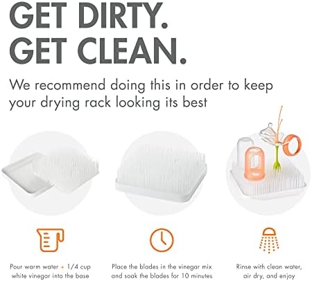 Boon Lawn Countertop Baby Bottle Drying Rack - White - Bottle Rack and Organizer - Baby Feeding Essentials - 13.5 x 11 x 2.5 - 1 Count